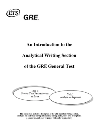 کتاب An Introduction to the Analytical Writing Section