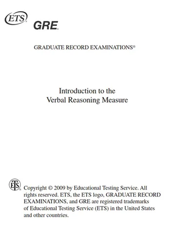 کتاب GRE Intro to the Verbal Reasoning Measure 2009